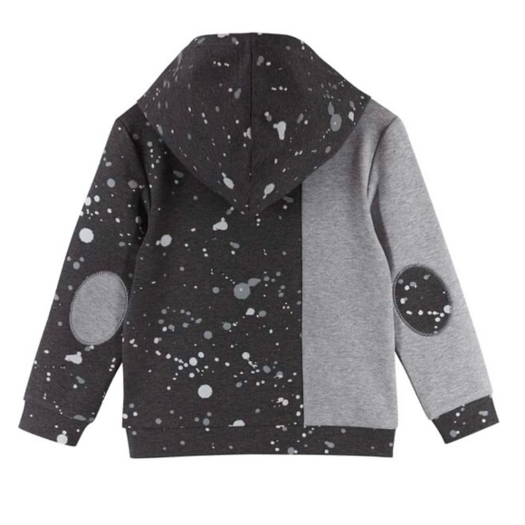 Andy & Evan Charcoal and Black splatter Hoodie sweatshirt - Picture 3 of 9